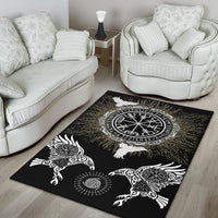 Viking Area Rug Raven, Valknut and Vegvisir RLT12 - Wonder Print Shop
