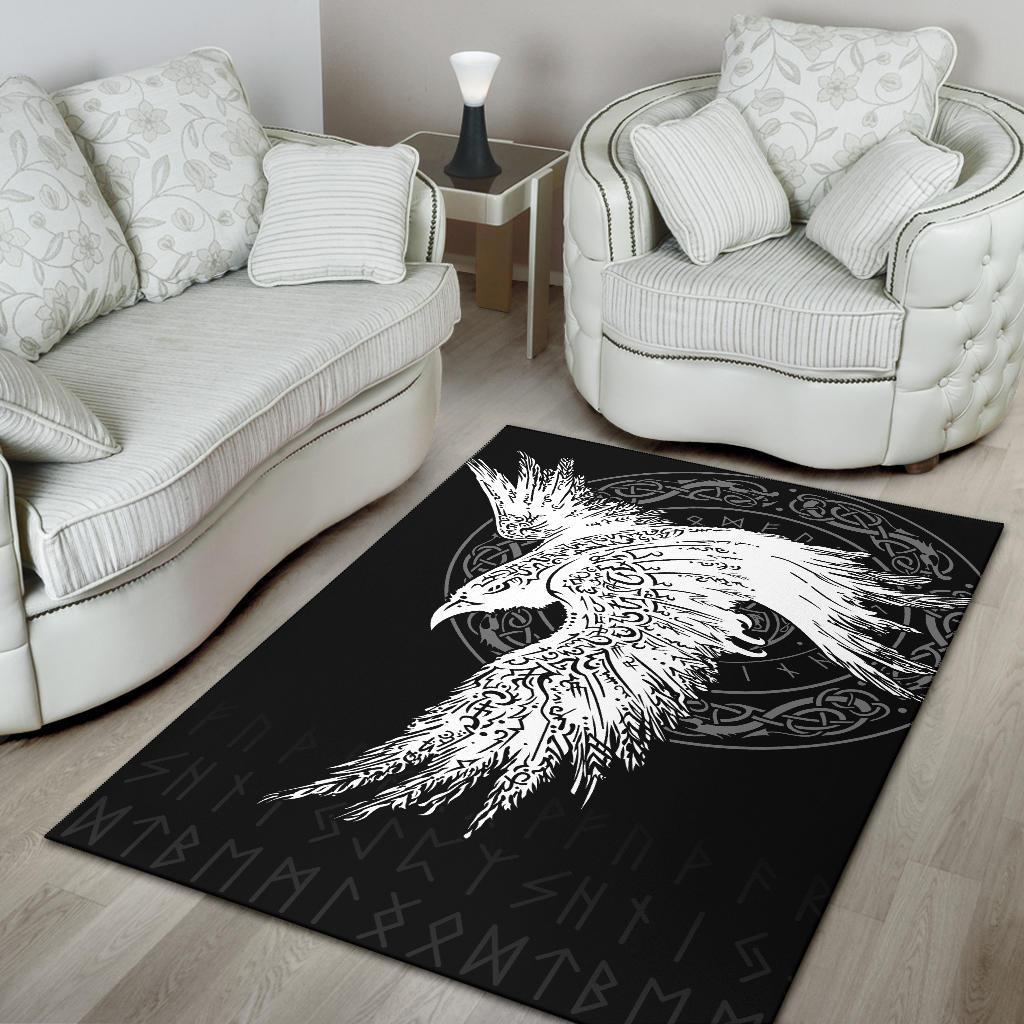 Viking Area Rug Mystical Raven Tattoo Special RLT12 - Wonder Print Shop