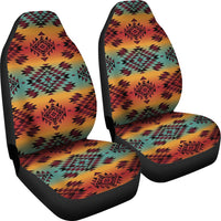 Blue Orange Pattern Car Seat Covers LT10 - Wonder Print Shop