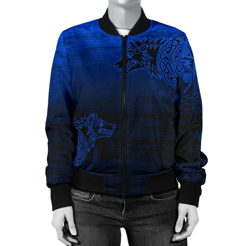 Viking Women's Bomber Jacket, Skoll and Hati RLT12 - Wonder Print Shop