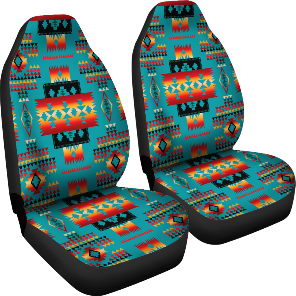 Blue Native Tribes Pattern Native American Car Seat Covers LT10 - Wonder Print Shop