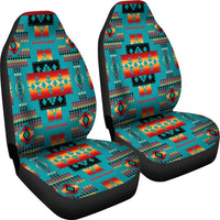 Blue Native Tribes Pattern Native American Car Seat Covers LT10 - Wonder Print Shop