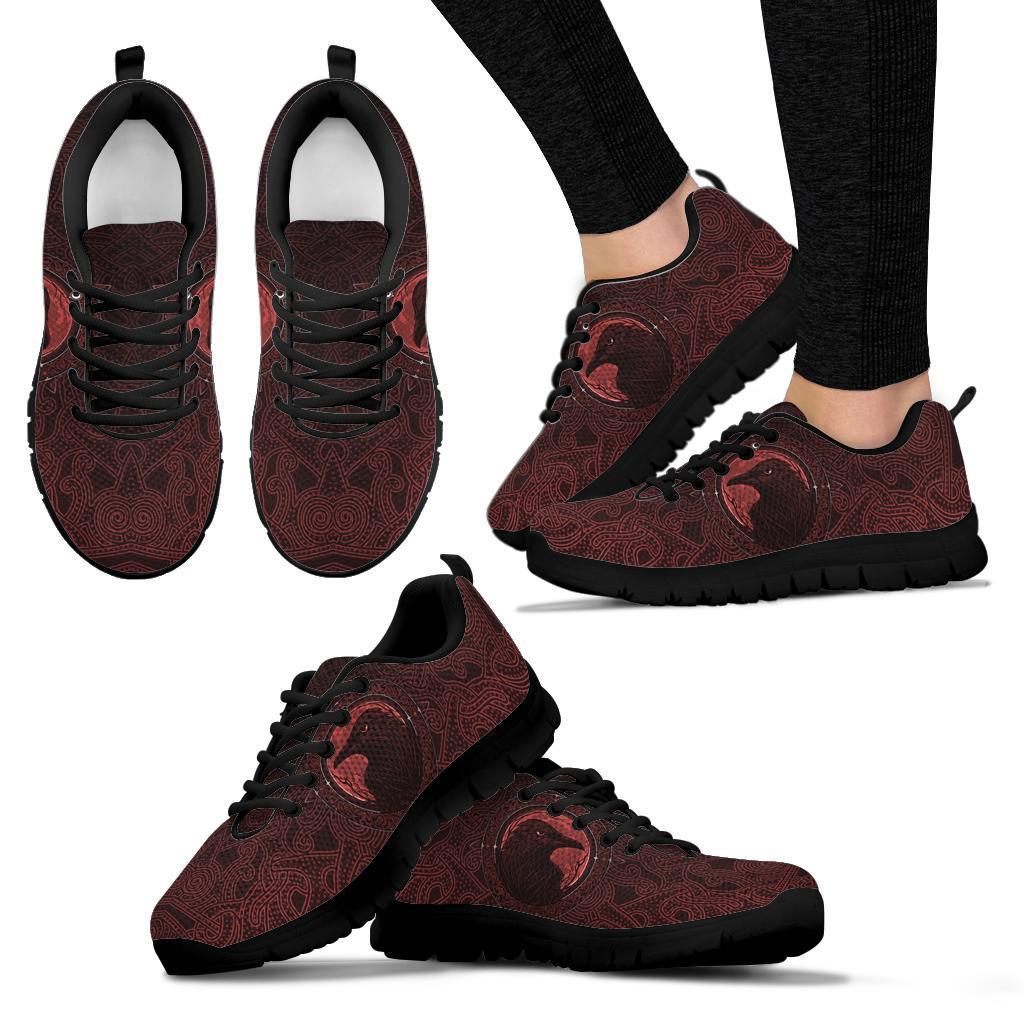 Viking Sneakers, Ethnic Odin Raven Red RLT12 - Wonder Print Shop