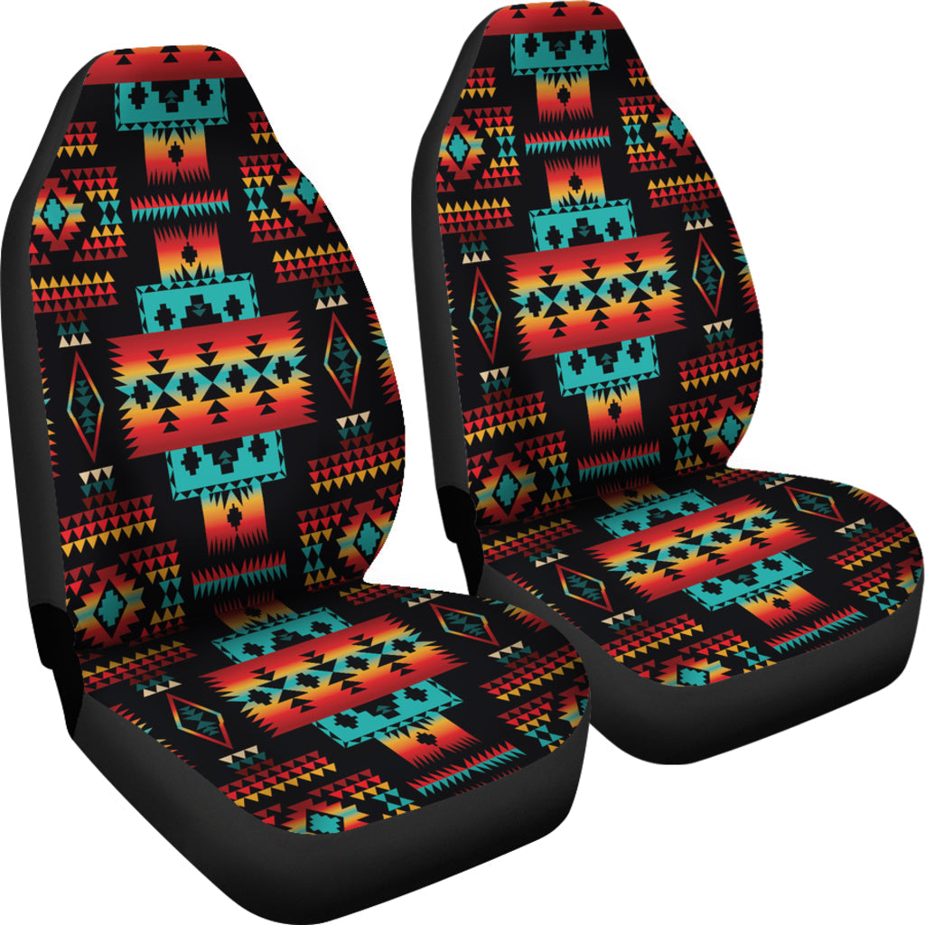 Black Native Tribes Pattern Native American Car Seat Covers LT10 - Wonder Print Shop