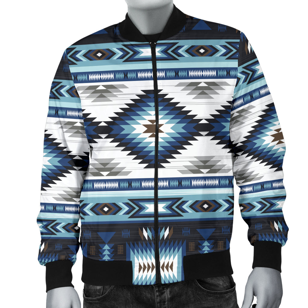 Blue Colors Pattern Men's Bomber Jacket LT10 - Wonder Print Shop