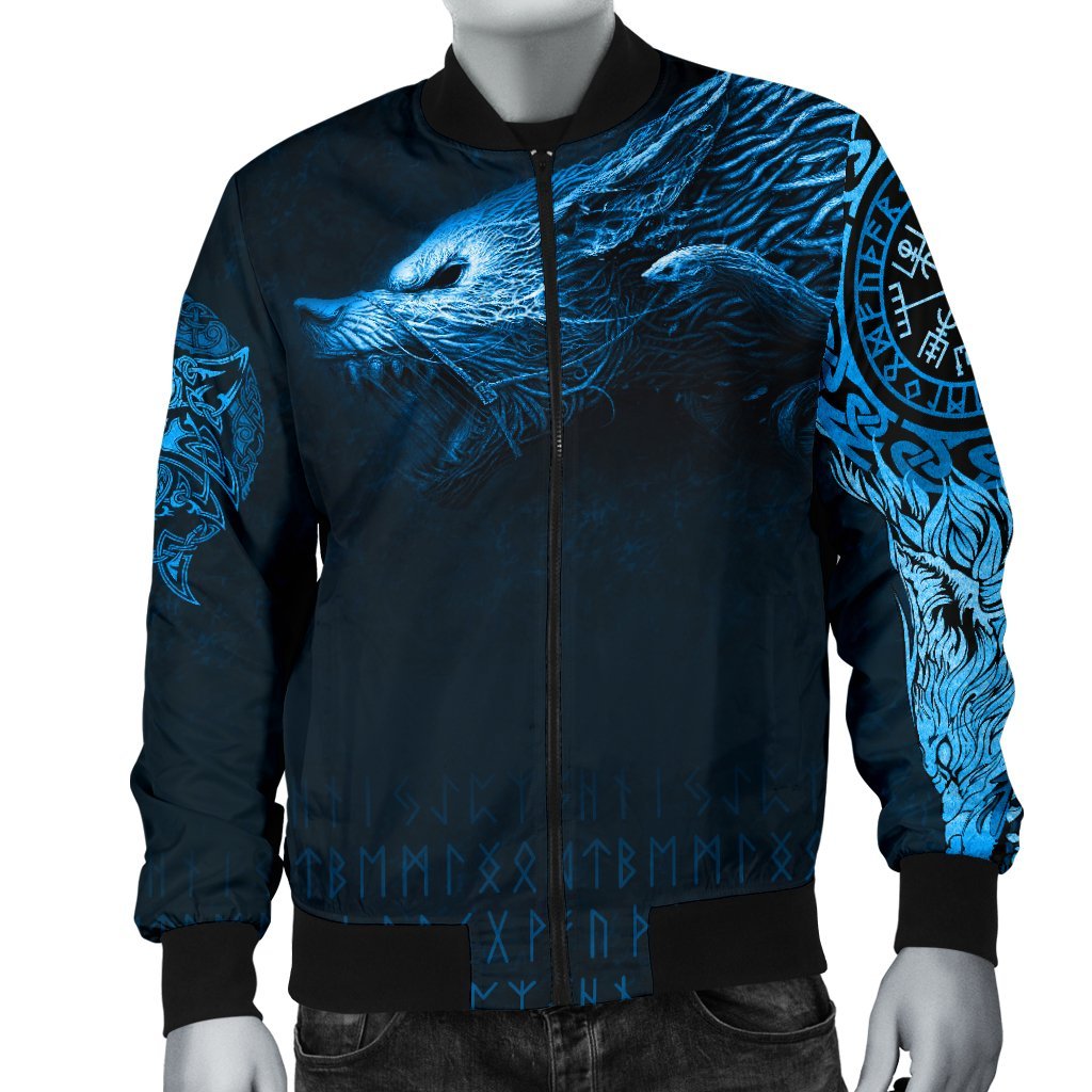 Viking Men's Bomber Jacket, Fenrir Wolf RLT12 - Wonder Print Shop