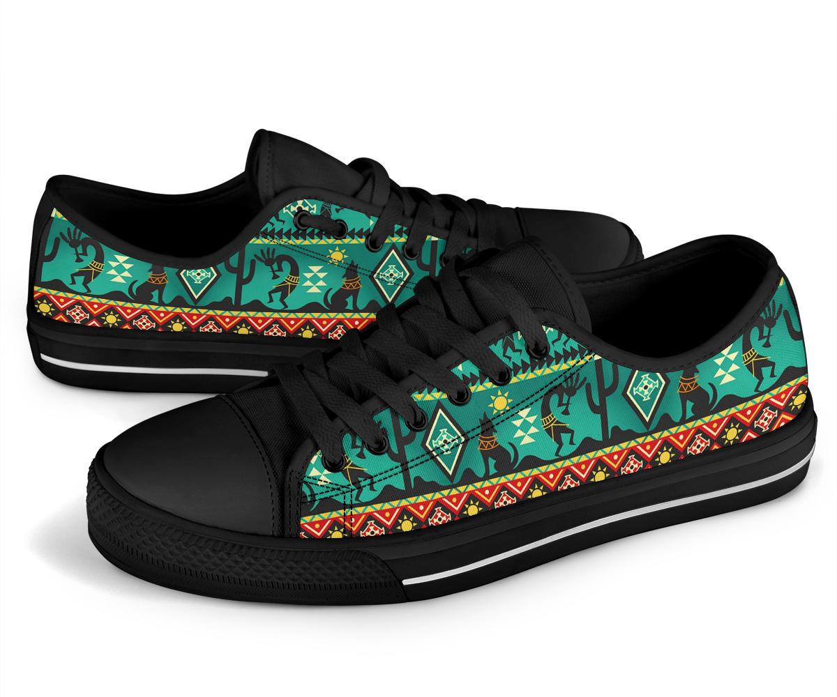 kokopelli-myth-green-native-american-low-top-canvas-shoes