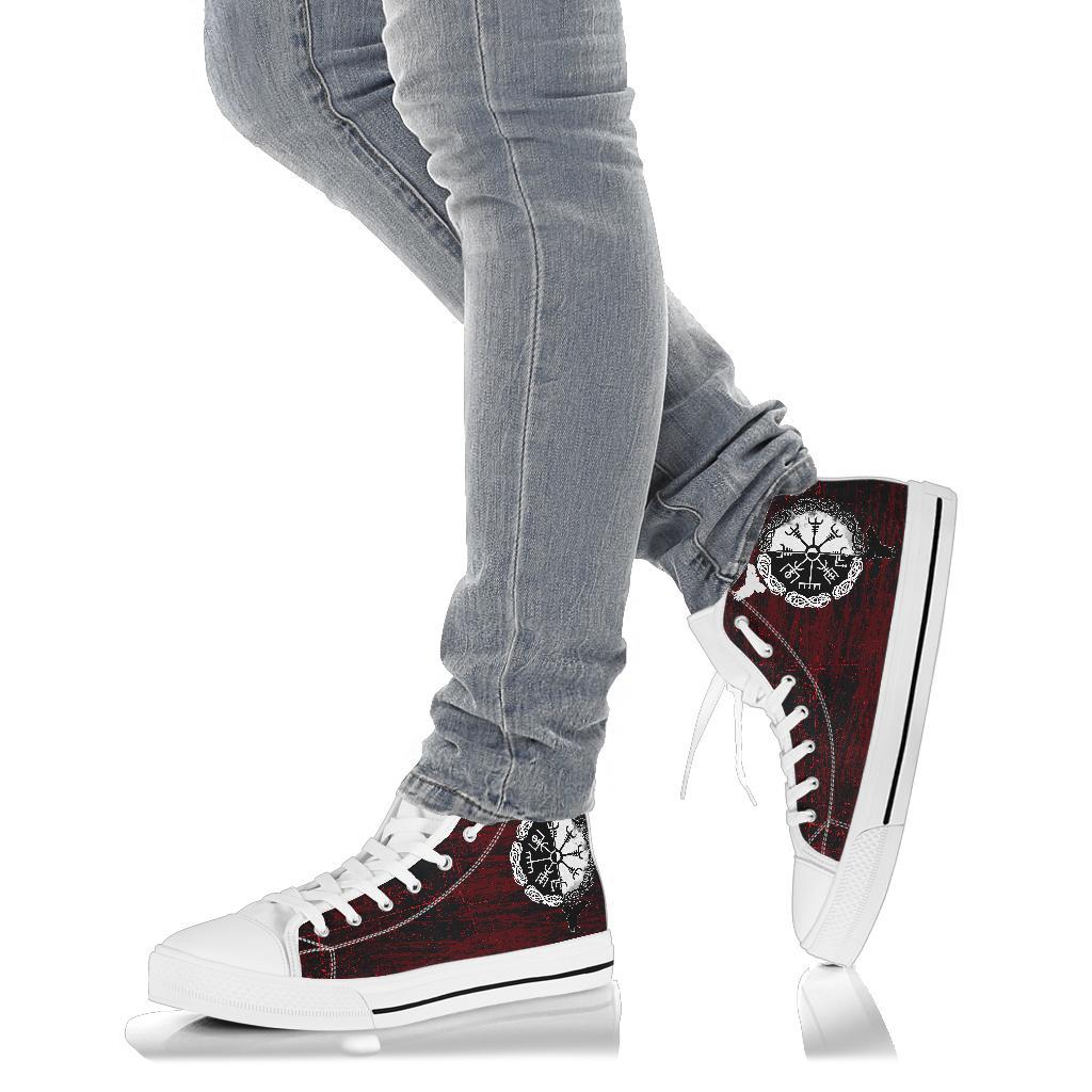 viking-high-top-shoes-raven-of-odin-and-symbol-viking-on-blood-background