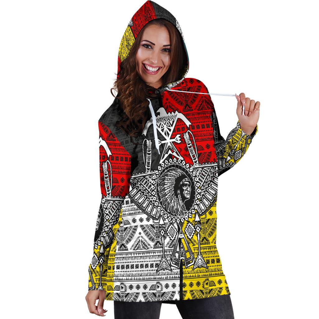 War Chief Native American Hoodie Dress LT10 - Wonder Print Shop