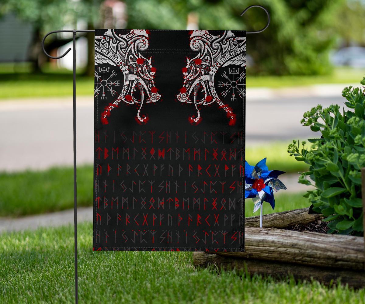 Viking Garden Flag Double Dragon Tattoo and Vegvisir Blood RLT12 - Wonder Print Shop