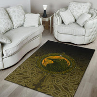 Viking Area Rug, Ethnic Odin Raven Gold RLT12 - Wonder Print Shop