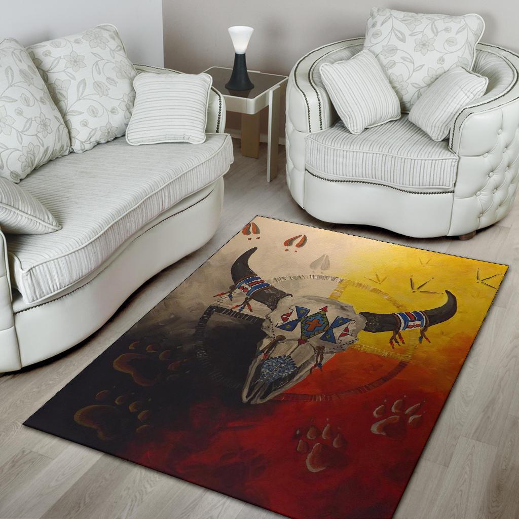 Bison Medicine Wheels Native American Pride Area Rug no link LT10 - Wonder Print Shop