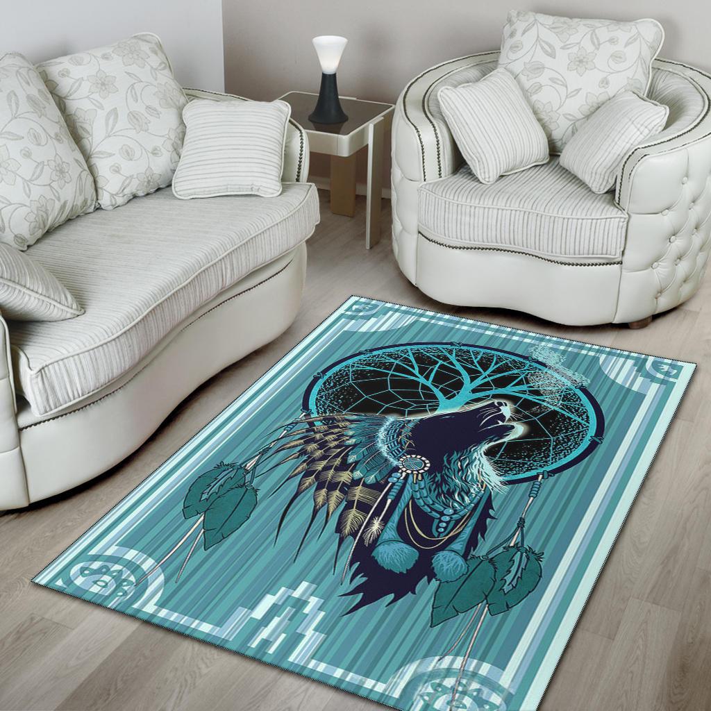 Wolf Chief Native American Area Rug LT10 - Wonder Print Shop