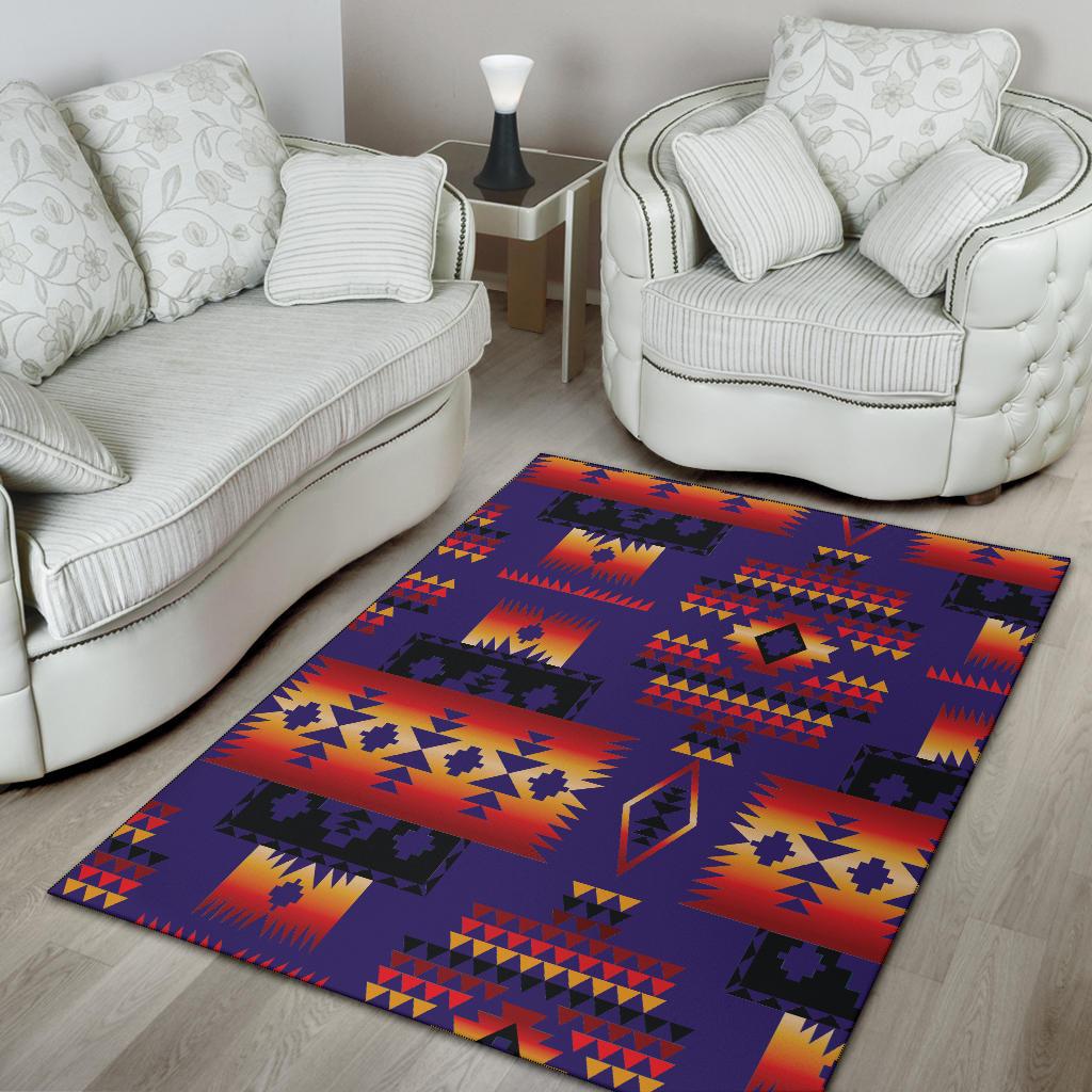 Purple Native Tribes Pattern Native American Area Rug LT10 - Wonder Print Shop