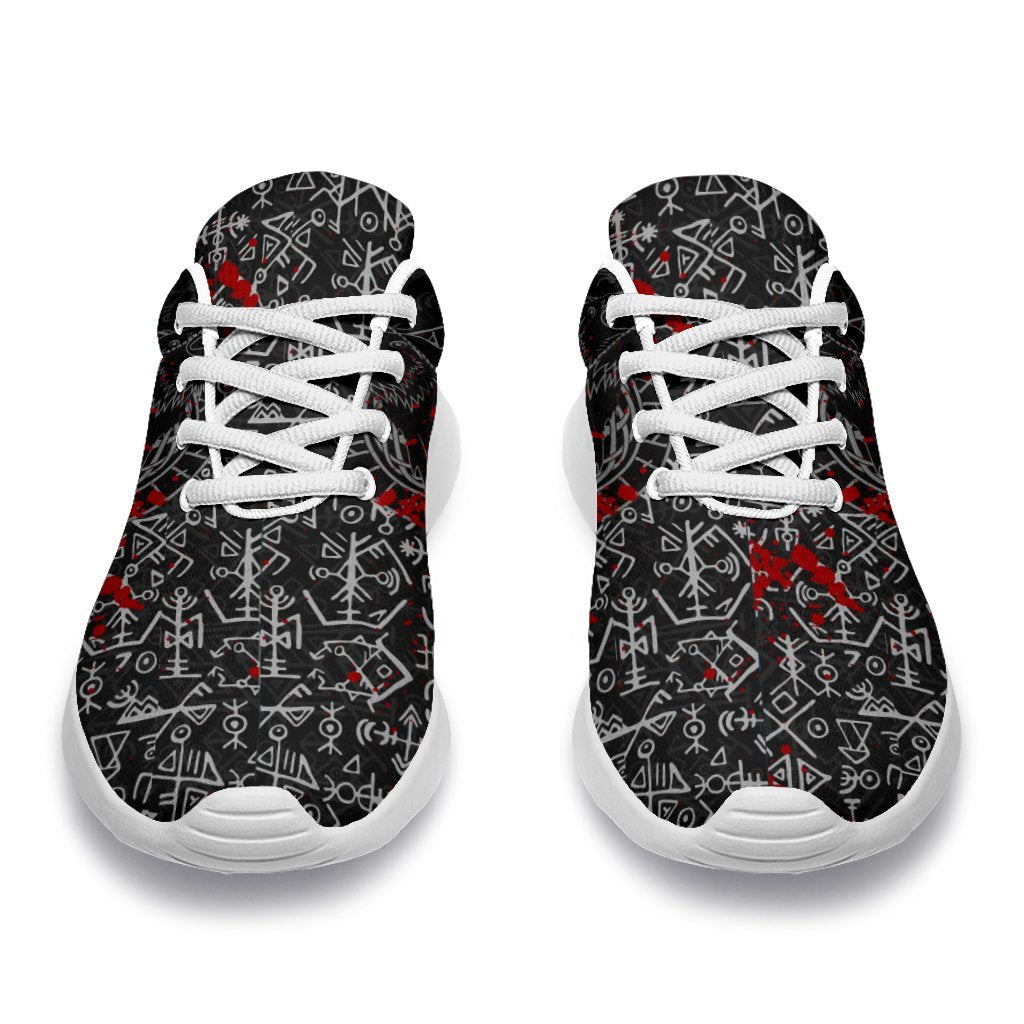 viking-sporty-sneakers-odin-raven-rune-futhark-blood