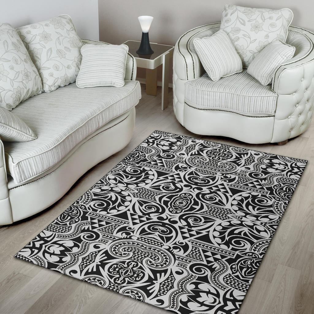 Polynesian Gray Area Rug - Wonder Print Shop