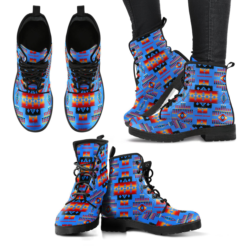 dark-blue-native-tribes-pattern-native-american-leather-boots