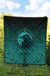 Viking Premium Quilt, Ethnic Odin Raven Cyan RLT12 - Wonder Print Shop