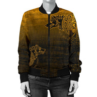 Viking Women's Bomber Jacket, Skoll and Hati RLT12 - Wonder Print Shop
