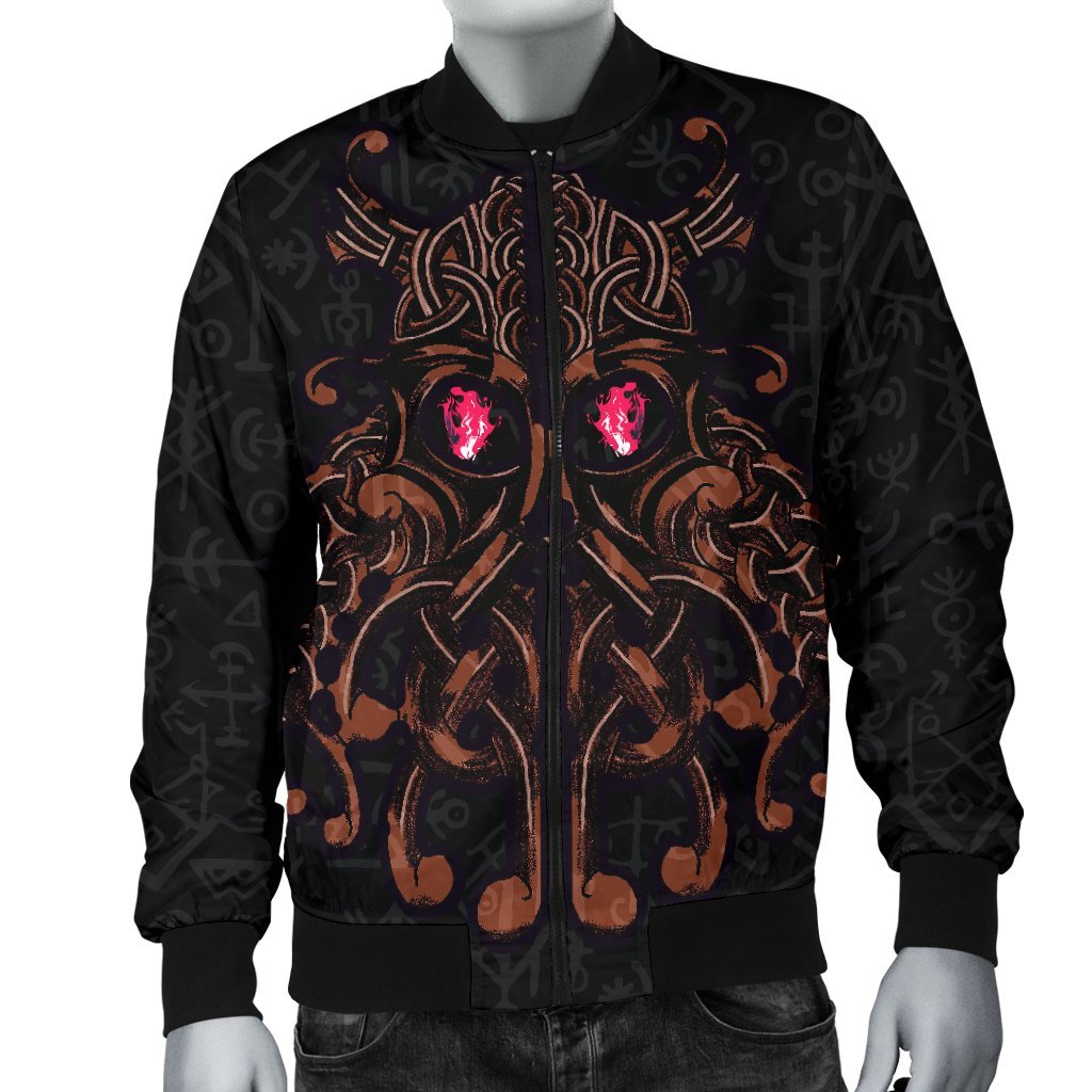 Viking Men's Bomber Jacket, Odin God Furthark Tattoo Special RLT12 - Wonder Print Shop