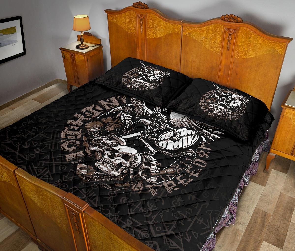 Viking Warrior Tattoo Odin Quilt Bed Set RLT12 - Wonder Print Shop