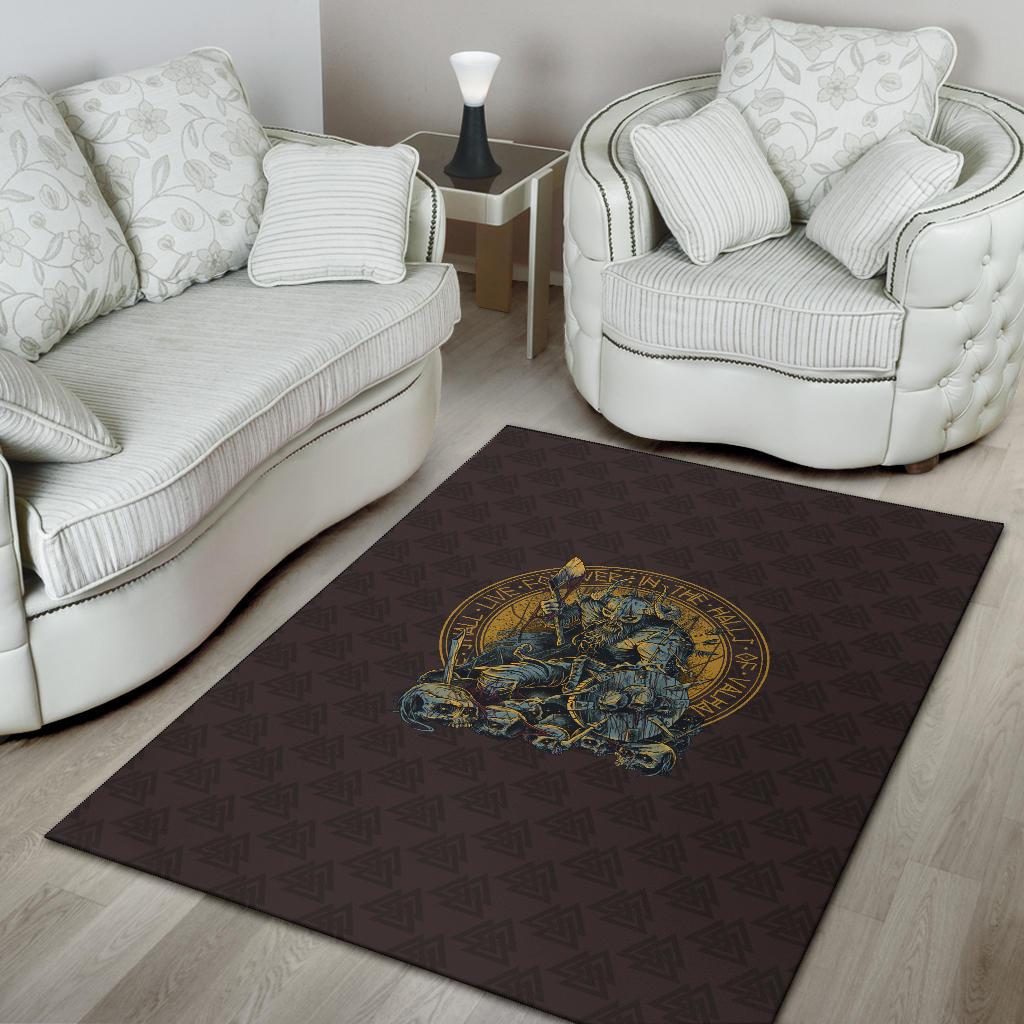 Viking Area Rug Warrior Viking Shield Skull RLT12 - Wonder Print Shop