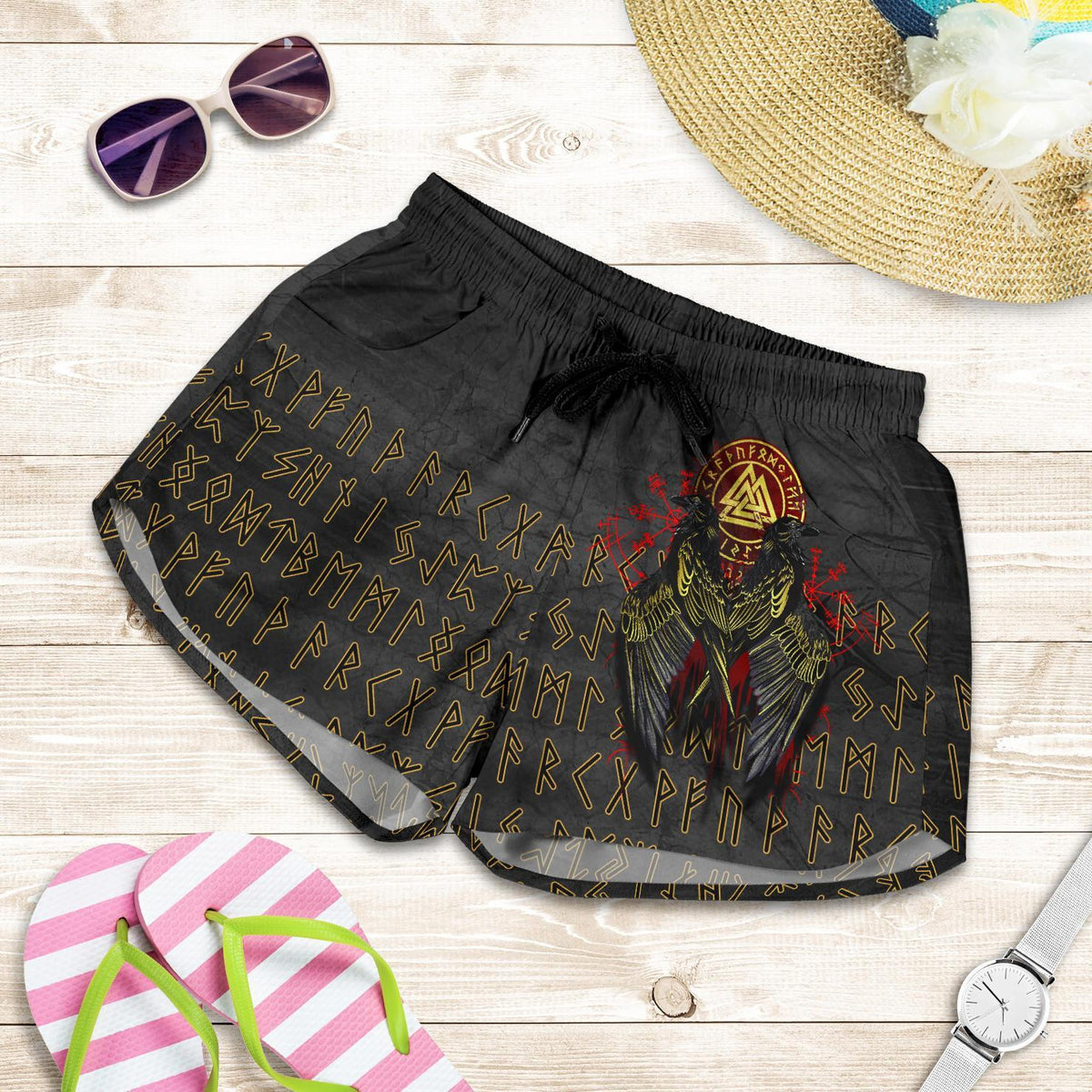 viking-womens-shorts-vikings-valknut-and-ravens-tattoo