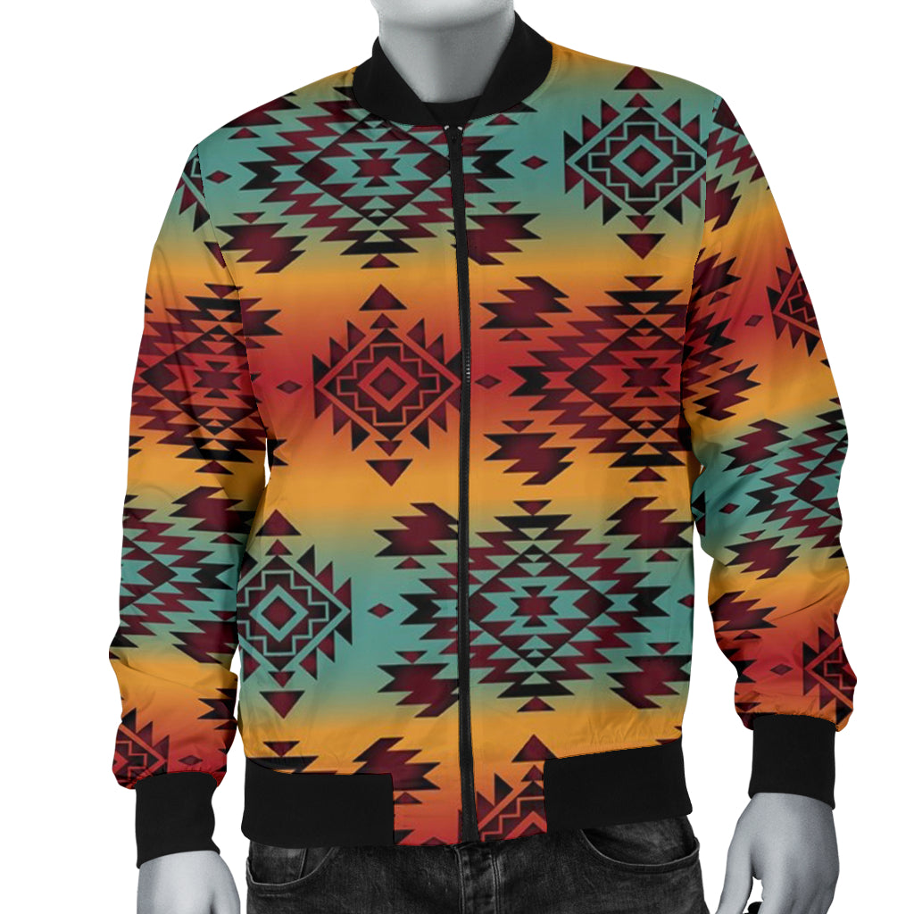 Blue Orange Men's Bomber Jacket LT10 - Wonder Print Shop