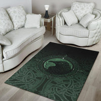 Viking Area Rug, Ethnic Odin Raven Green RLT12 - Wonder Print Shop