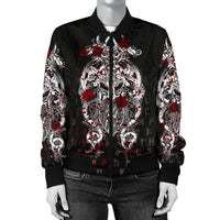 Viking Tyr Tattoo Blood Women's Bomber Jacket RLT12 - Wonder Print Shop