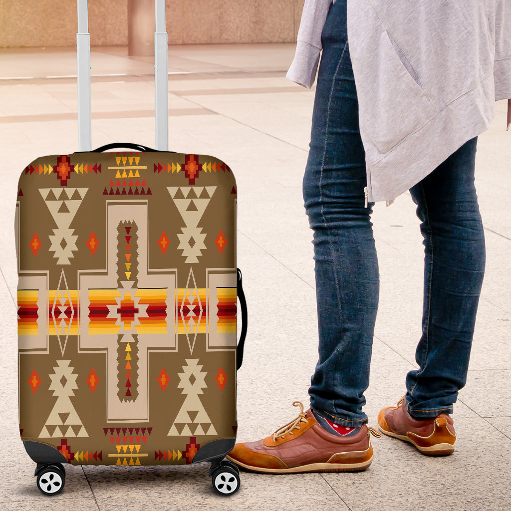 Light Brown Tribe Design Native American Luggage Covers LT10 - Wonder Print Shop