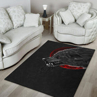 Viking Area Rug Wolf and Blood Moon RLT12 - Wonder Print Shop