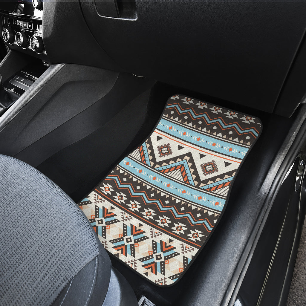 Native American Tribal Striped Seamless Pattern Front and Back Car Mats Set Of 4 LT10 - Wonder Print Shop