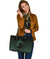 Viking Large Leather Tote Bag, Ethnic Odin Raven Green RLT12 - Wonder Print Shop