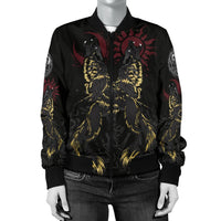 Viking Women's Bomber Jacket The Wolves Skoll and Hati RLT12 - Wonder Print Shop