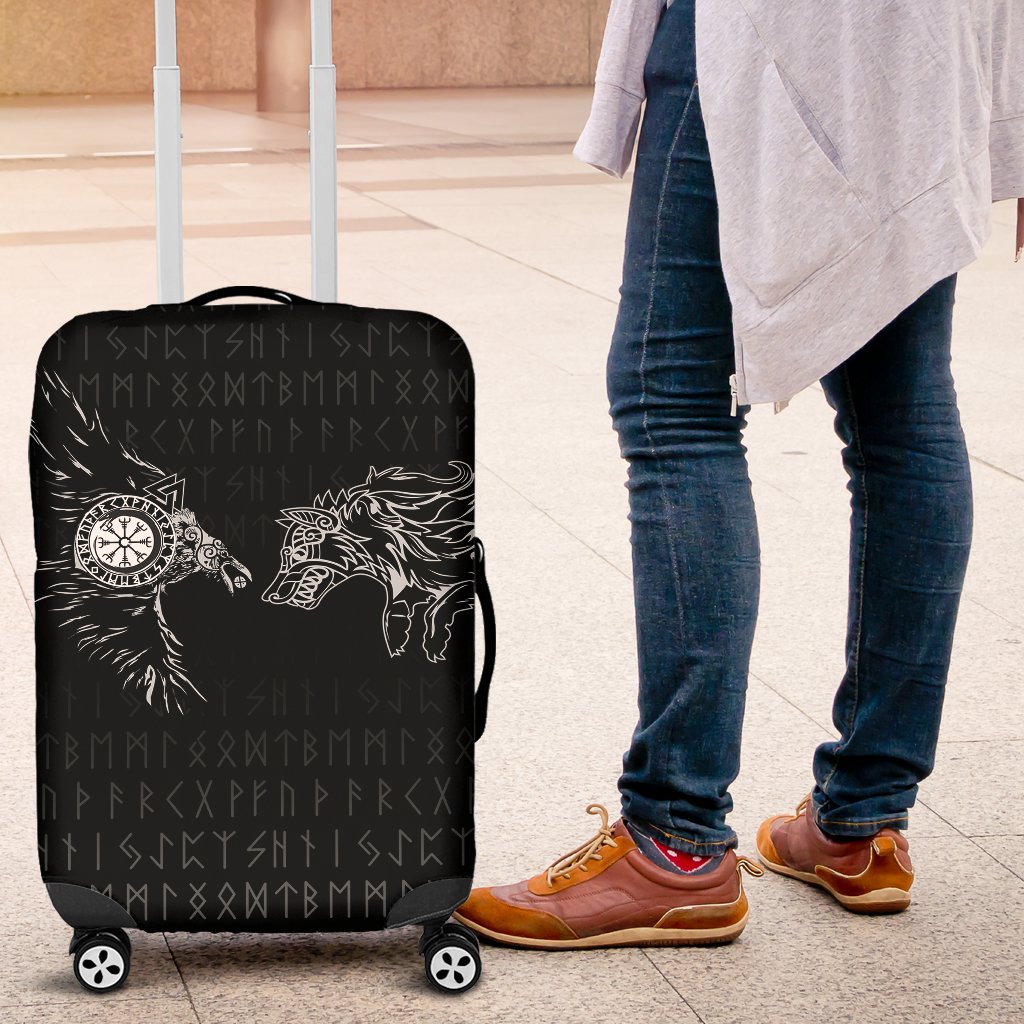 Viking Luggage Covers - Raven and Wolf Special Tattoo RLT12 - Wonder Print Shop