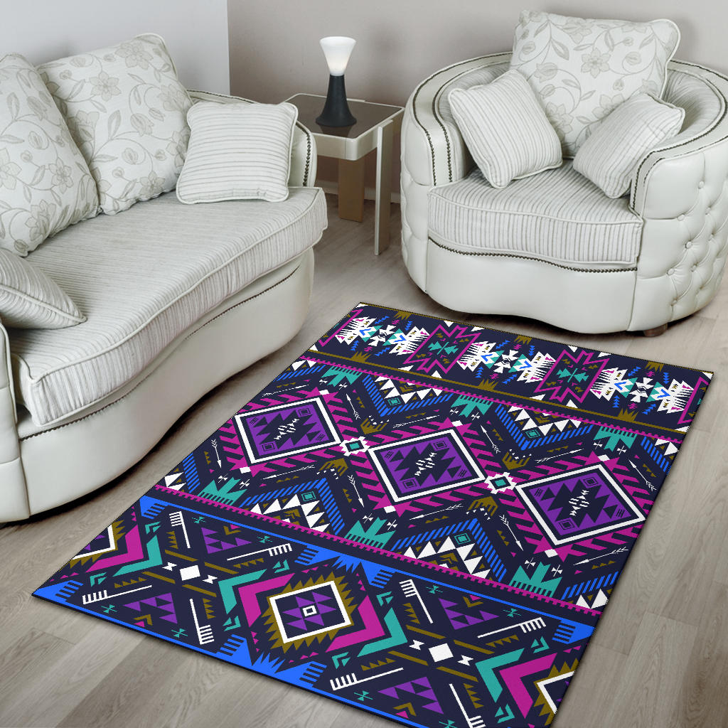 Purple Tribe Pattern Area Rug LT10 - Wonder Print Shop