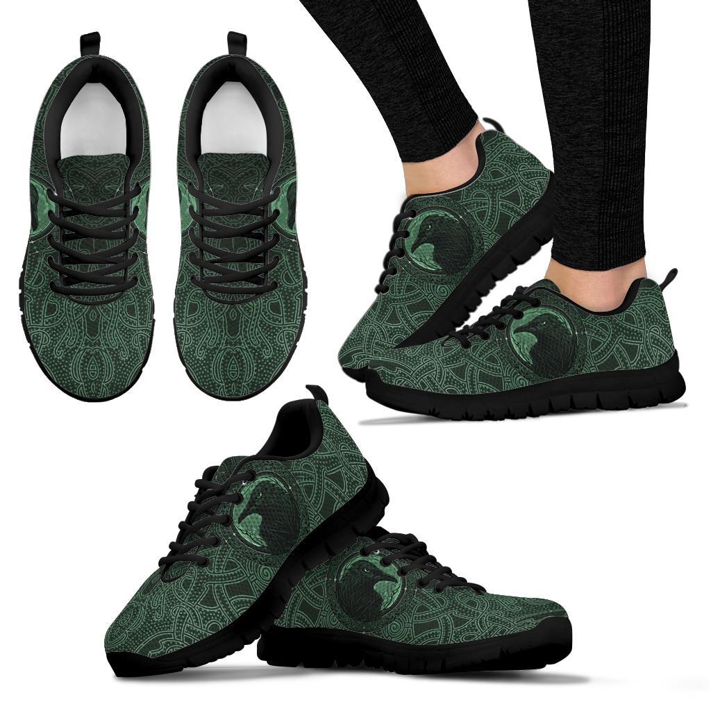 Viking Sneakers, Ethnic Odin Raven Green RLT12 - Wonder Print Shop