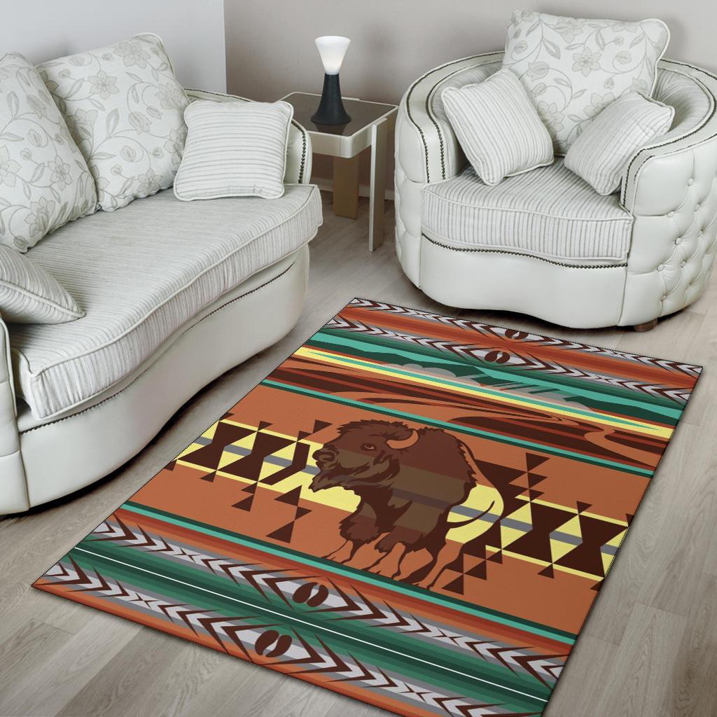 Bison Native American Symbol Area Rug LT10 - Wonder Print Shop