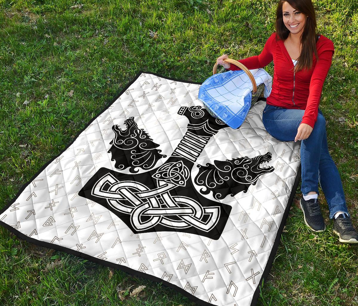Viking Thor S Hammer Mjollnir Premium Quilt RLT12 - Wonder Print Shop