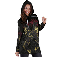 Viking Hoodie Dress The Wolves Skoll and Hati RLT12 - Wonder Print Shop