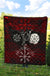 Viking Premium Quilt Raven Of Odin and Symbol Viking On Blood Background RLT12 - Wonder Print Shop