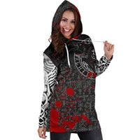 Viking Hoodie Dress Odin Raven Rune Futhark Blood RLT12 - Wonder Print Shop