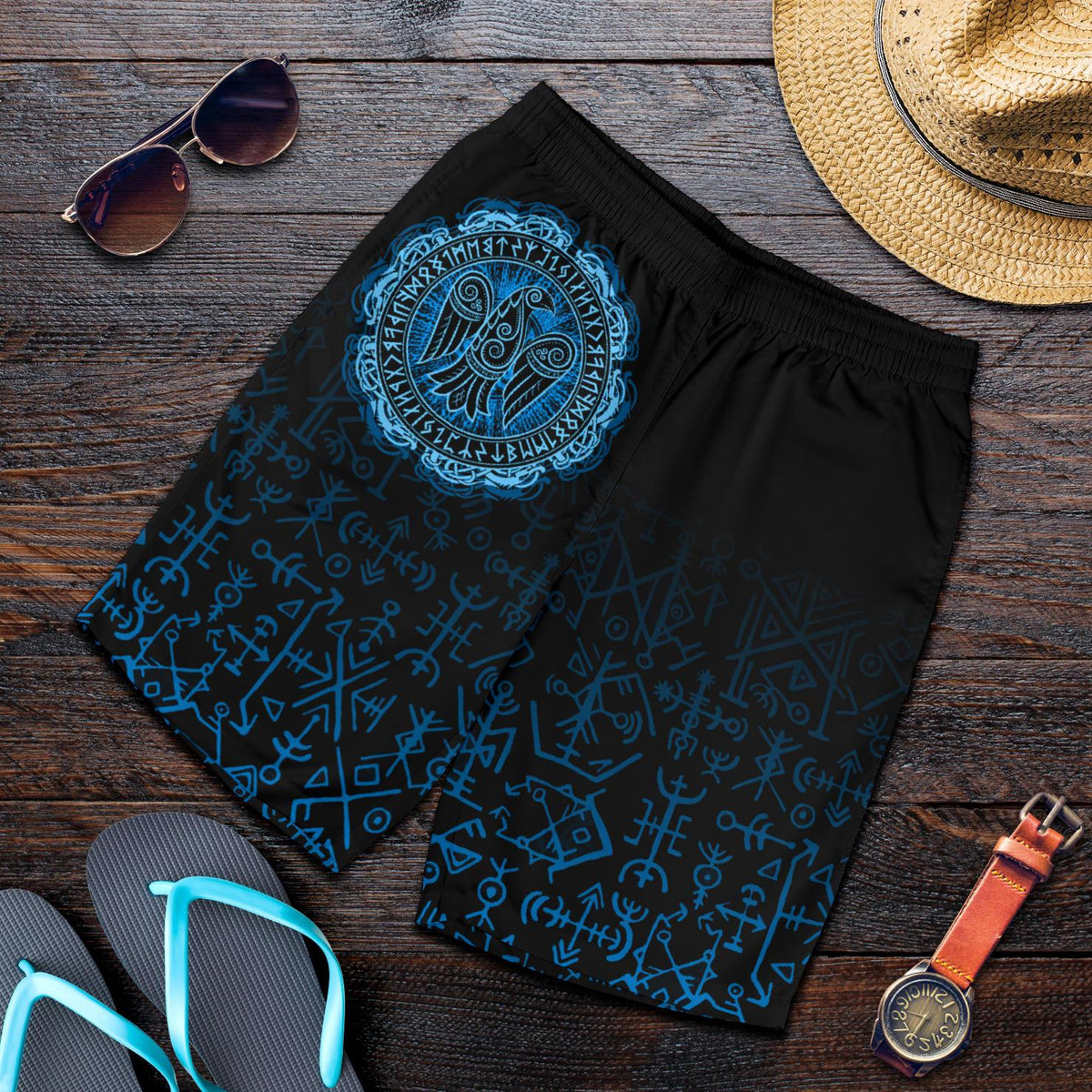 viking-mens-shorts-raven-celtic-cyan
