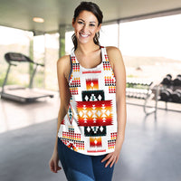 White Tribes Pattern Native American Women Racerback Tank LT10 - Wonder Print Shop