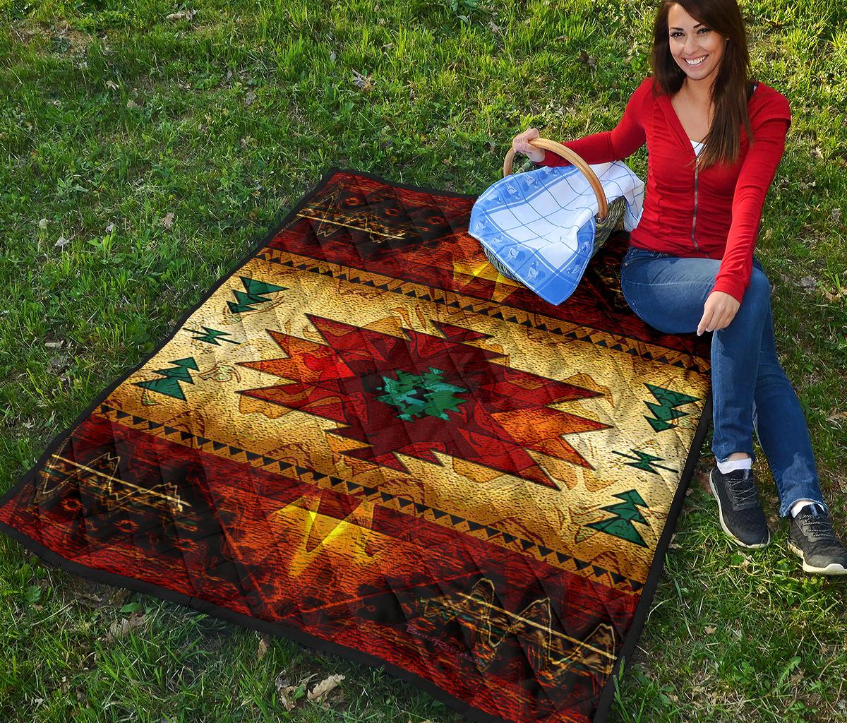 Southwest Brown Symbol Native American Premium Quilt LT10 - Wonder Print Shop