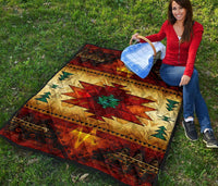 Southwest Brown Symbol Native American Premium Quilt LT10 - Wonder Print Shop