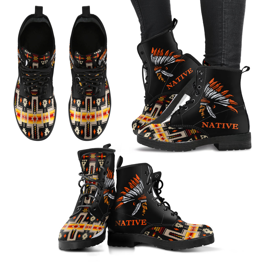 black-tribe-design-native-american-leather-boots