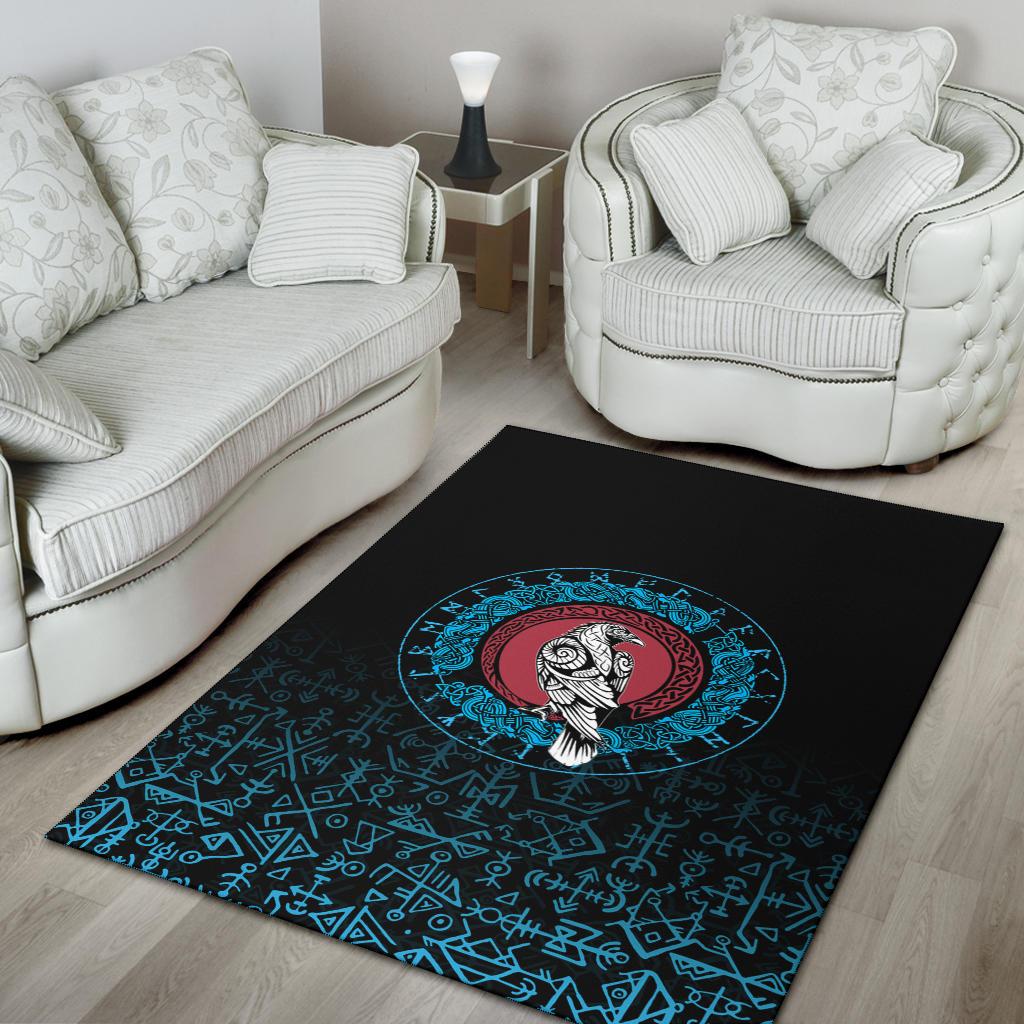 Viking Area Rug Raven Celtic Cyan RLT12 - Wonder Print Shop