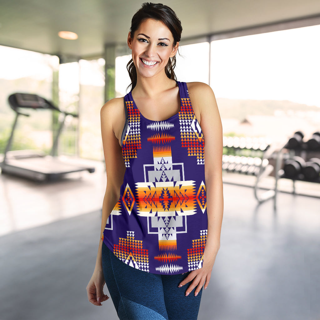 Purple Pattern Native American Women Racerback Tank LT10 - Wonder Print Shop